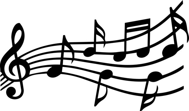 Music Notes Wave and Floating Musical Symbols
