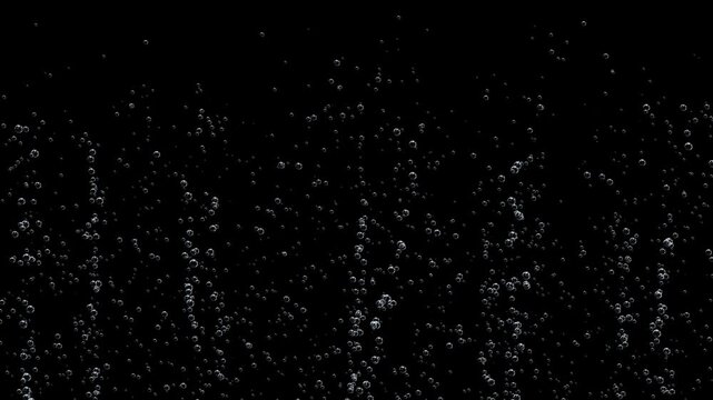 water bubbles ocean and sea underwater isolated alpha channel animation, fresh and cool summer social media motion design element