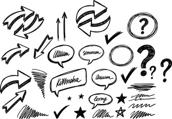 Obraz premium Hand drawn business illustration elements set