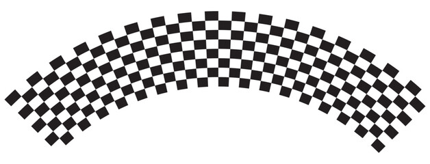 Fototapeta premium Arc checkered caro racing flags sports speed, finish line flag car racing flag simple vector isolated from background textile, seamless repeating banner