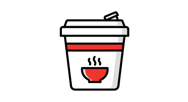Disposable Coffee Cup with Steam Illustration.