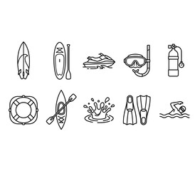 Set of water sports and swimming icons © SHAFIUL