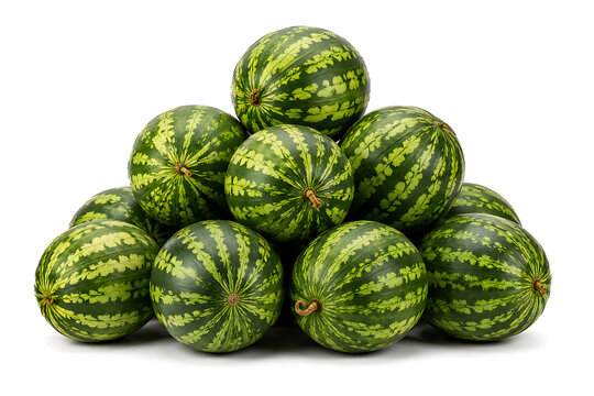 Fresh watermelon stack on white background
