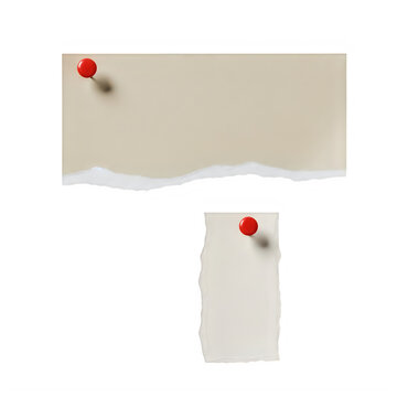 Two red push pins on folded beige paper