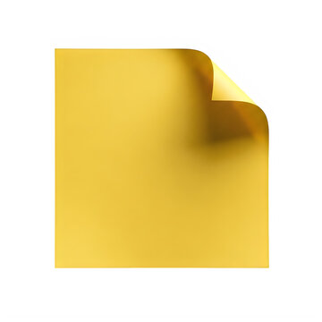 Yellow sticky note with torn corner on desk