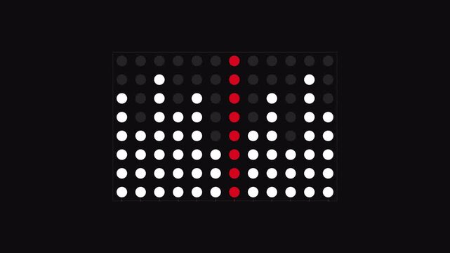 4K Retro LED Dot Matrix Audio Spectrum Data Chart Overlay Loop Alpha Channel

