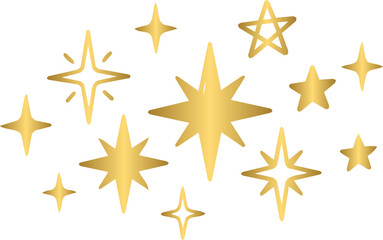 Obraz premium Golden Cute Stars Decorative Element
