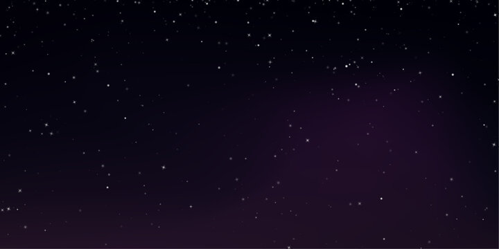 A deep galaxy glows above a quiet forest valley at night. Stars sparkle between dark trees and mist. The universe feels close and alive.