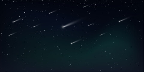 Star field panorama with colorful galaxies and glowing cosmic particles. Beautiful night universe background. Transparent PNG design. © Freesstock