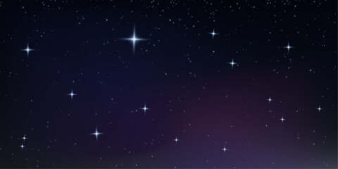 Stunning night sky filled with stars and glowing galaxy clouds. Outer space panorama creates a realistic cosmic environment. PNG format. © Freesstock