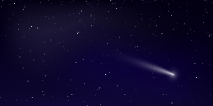 Night universe background with glowing stars and colorful galaxy fragments. Cosmic atmosphere perfect for fantasy designs. PNG format.