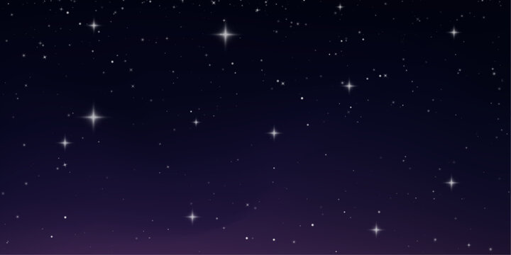 Deep black space background with shining stars and colorful nebula clouds. Fantasy galaxy scene creates a peaceful cosmic feeling. PNG image.