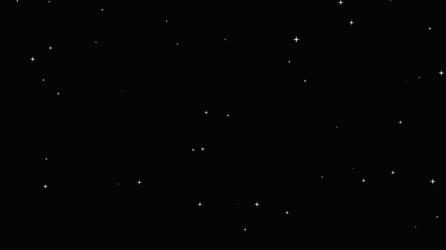 Twinkle stars background animation effect festive holiday decoration.shiny glowing stars, fairy twinkle stars on black screen, 4k sparkle animation.Twinkling stars glow and sparkle on black background