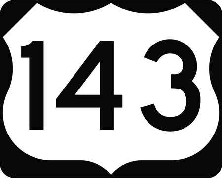 US Route 143 Sign Road Shield Illustration Design Icon