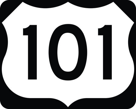 US Route 101 Sign Road Shield Illustration Design Icon