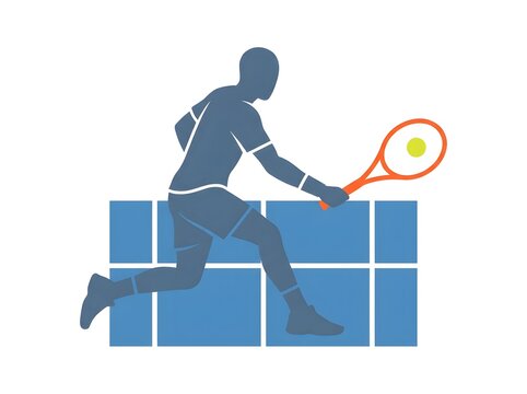 Dynamic Action Shot of a Professional Tennis Player Hitting a Backhand Stroke on a Hard Court