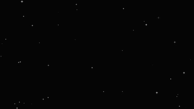 Twinkle stars background animation effect festive holiday decoration.shiny glowing stars, fairy twinkle stars on black screen, 4k sparkle animation.Twinkling stars glow and sparkle on black background