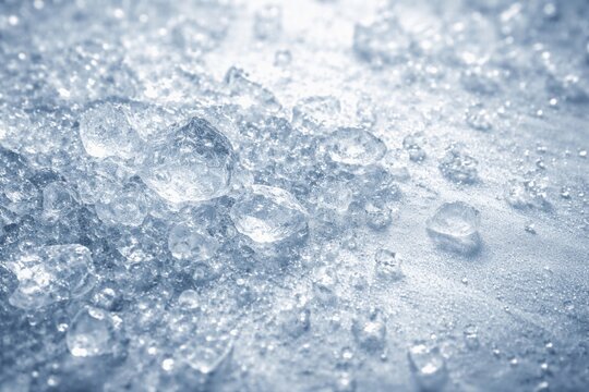 Shiny crushed ice scattered over a frosted background