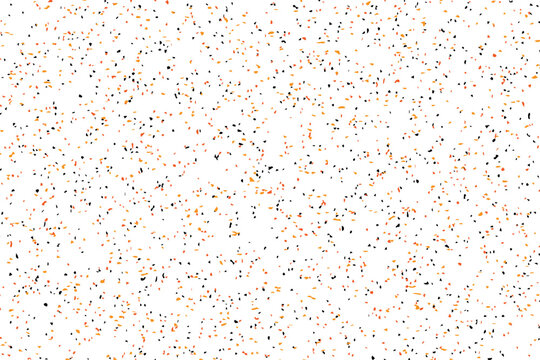 Abstract terrazzo seamless pattern with orange and black chips. colorful speckled aggregate stone texture. pattern for modern packaging design. mosaic flecks stone texture. 