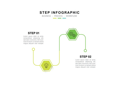 Vector Infographic label design template with icons and 2 options or steps.	