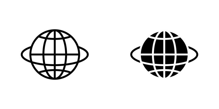 Globe icons for app and websites.