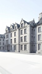 Obraz premium Ornate stone building with mansard roof against a bright sky