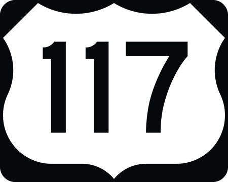 US Route 117 Sign Road Shield Illustration Design Icon.