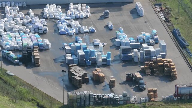 Polythene and plastic sheeting factory aerial view