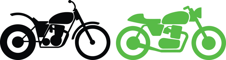 Green and black dirt bike vector illustration © Gita