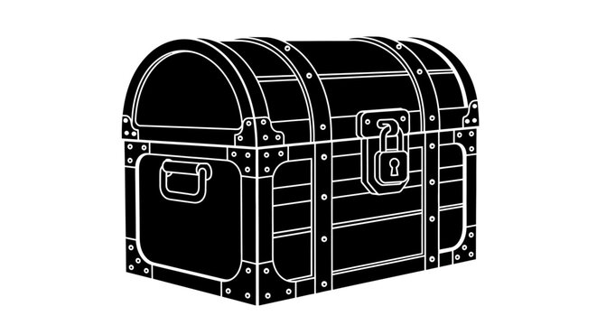Vintage Metal Treasure Chest Box.