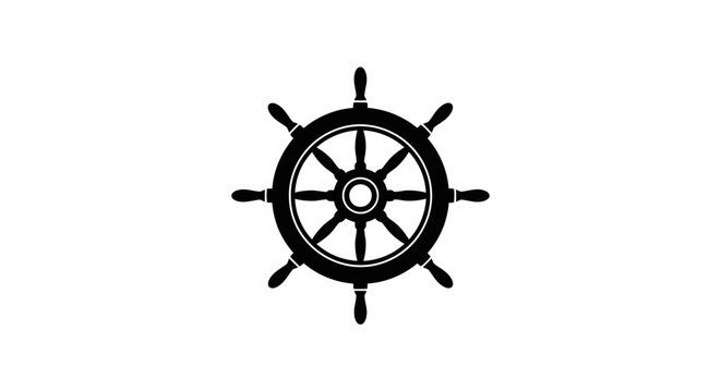 Ship helm wheel nautical steering.