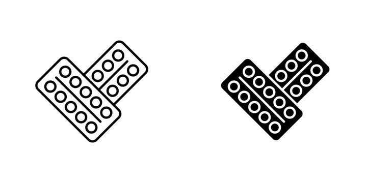 Pill blister pack icons for app and websites.