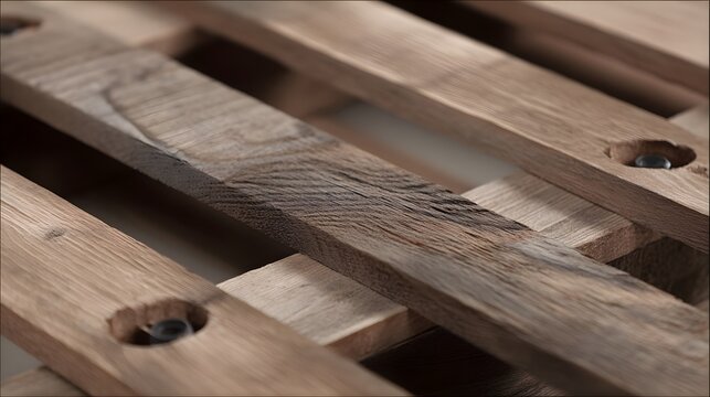 Heavy duty nailed joints in weathered wood grain focusing on structural durability