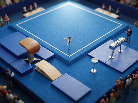 体操競技場 Isometric Overhead Miniature Diorama