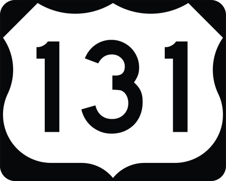 US Route 131 Sign Road Shield Illustration Design Icon