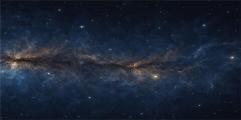 Starry night sky with glowing stars, clouds, and a dreamy galaxy universe scene © BIBI