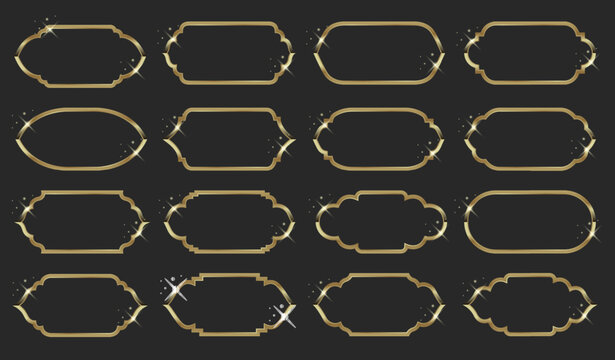 Islamic Decorative Frames with an Elegant Gold Border