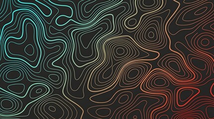 Fototapeta premium Abstract swirling neon lines in dark background with vibrant color gradients and fluid motion