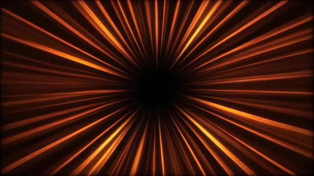 Orange rays converge into dark void
