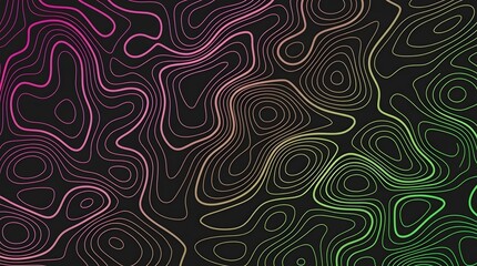 Fototapeta premium Abstract Swirling Lines with Neon Glow in Dark Background Gradient Design