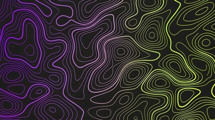 Fototapeta premium Abstract swirling neon lines in vibrant gradient colors on dark background with glowing effect