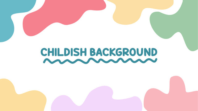 Fun colorful background. Creative minimalist style art pattern for children or trendy design with bright basic shapes. Simple and playful childish doodle backdrop set.