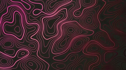 Fototapeta premium Abstract flowing neon lines in vibrant pink and purple on dark background, dynamic glowing pattern