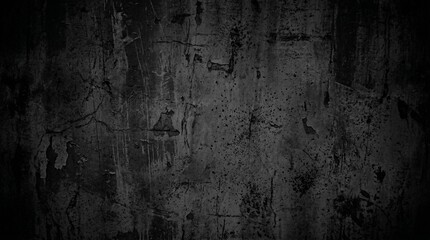 Fototapeta premium Dark grunge background, textured concrete wall, black industrial surface, rough stone effect