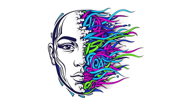 Abstract human face... isolated on a transparent background