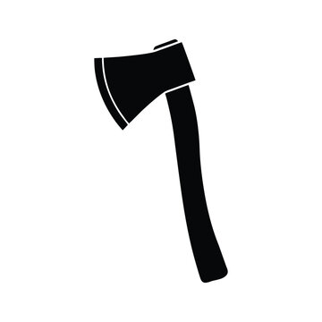 Two crossed axes depicted in simple black and white graphic illustration, double axe medieval icon silhouette vector graphic pictogram symbol clip art, crossed battleaxe with spike flat icon for games