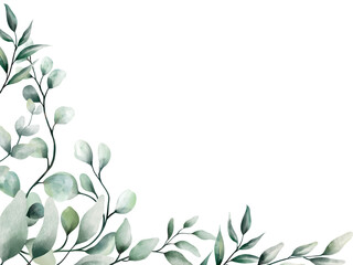 green eucalyptus leaves and branches. Greenery clip art for wedding invitation, greeting cards, stationery design.  © Mervis