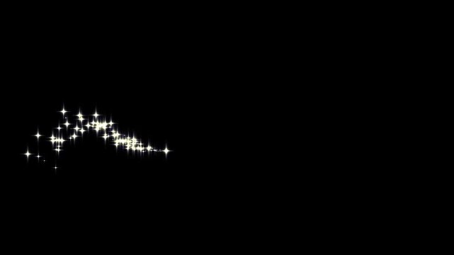 glitter line stars glowing fairy sparkle line burst,4k Magic glitter sparkle circling trail ,shining twinkle transition on black screen background.line shining comet trace with glare effect