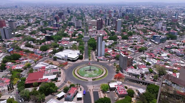 Vista aerea de la glorieta Minerva en Guadalajara, Jalisco.