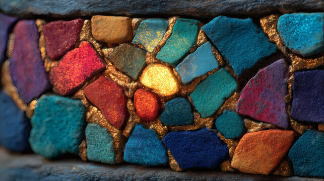 Detail macro of colorful fabric patterns representing global heritage, golden ratio crop of threads, diffused daylight accentuating texture.